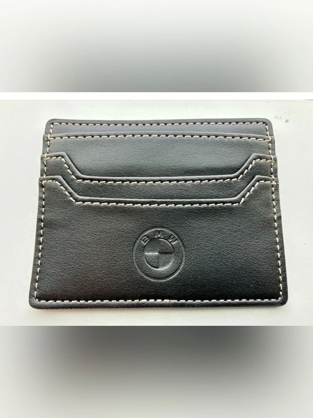 BMW Black Leather Slim Card & Key Pocket